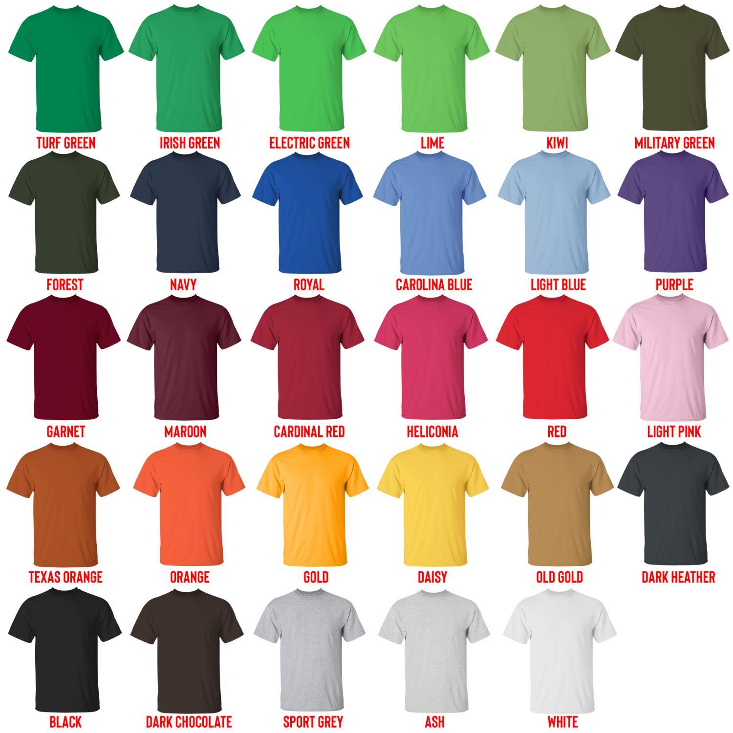 t shirt color chart - Undead Unluck Merch